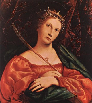 ロレンツォ・ロット Painting - アレクサンドリアの聖カタリナ 1522年 ルネッサンス ロレンツォ・ロット